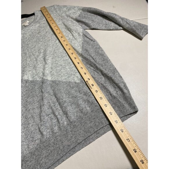 J.Crew Merino wool Blend Gray Colorblock Sweater Women Size Medium Cozy capsule - Picture 6 of 14